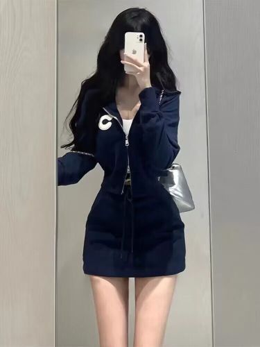 2024 Early Spring Autumn Outfits with a Complete Set of Sweet and Spicy Sexy Girls Sweatshirts and Skirts Two-piece Suits