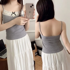 ~ New Arrival Original-Quality Lace Trim Camisole with Padded Cups, Plus Size, One-Piece Design, Perfect for Outerwear