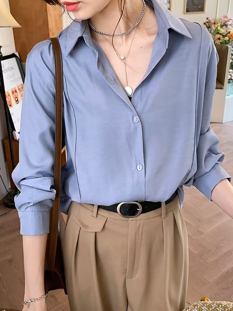 白襯衣女春秋款新款百搭設計感小眾上衣輕熟長袖打底疊穿襯衫外套