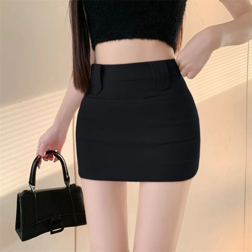 Real shot!  !  High-waisted skirt for hot girls in autumn and winter, slim-fitting, hip-hugging short skirt, anti-exposure A-line skirt