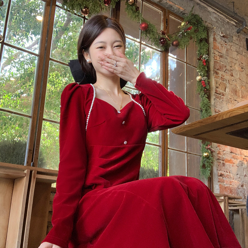 春 大碼女裝長款連衣裙甜美韓版X型大碼氣質長裙純色簡約大碼長裙
