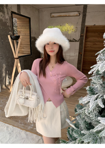 I am your cc Kalinin~New Chinese style waist slimming sweater for women in winter irregular long-sleeved top