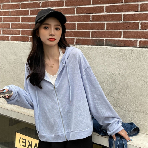 Sun protection clothing women's long-sleeved outer wear 2024 spring, autumn and summer Korean style versatile loose thin cardigan jacket