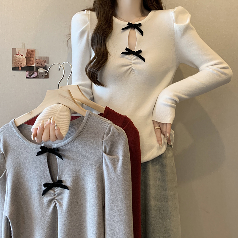 實拍大碼女裝2024春季新款設計感顯瘦修身百搭毛衣休閒內搭針織衫