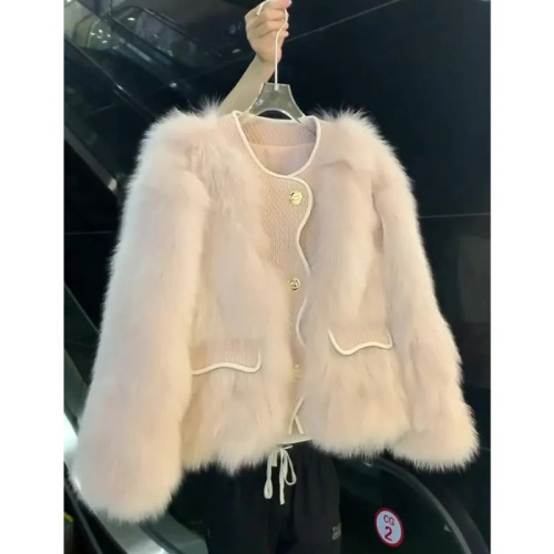 Quality Inspection Official Picture Autumn and Winter New Fashionable Fashionable Socialite Temperament Furry Jacket Design Internet Celebrity Furry Top Women
