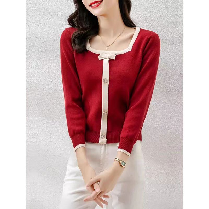 Knitted sweaters for women, spring, autumn and winter 2024 new fashionable sweaters, long-sleeved tops, bottoming shirts