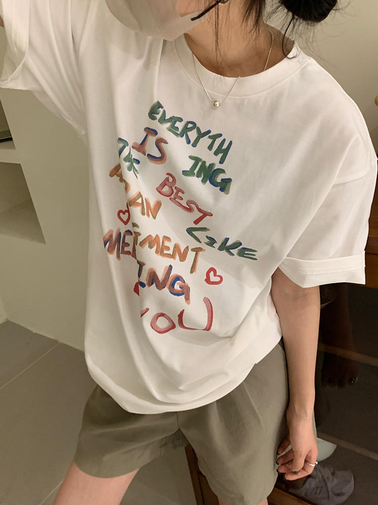 2024春夏新款重磅/精梳純棉 後包領 有縫邊 S-XXXL 夏裝短袖T恤女