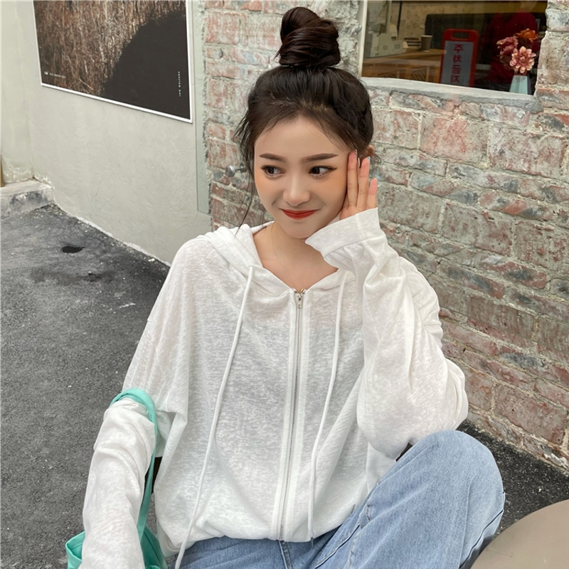 Original workmanship sun protection clothing women's long-sleeved outer wear spring, autumn and summer Korean style versatile loose thin cardigan jacket
