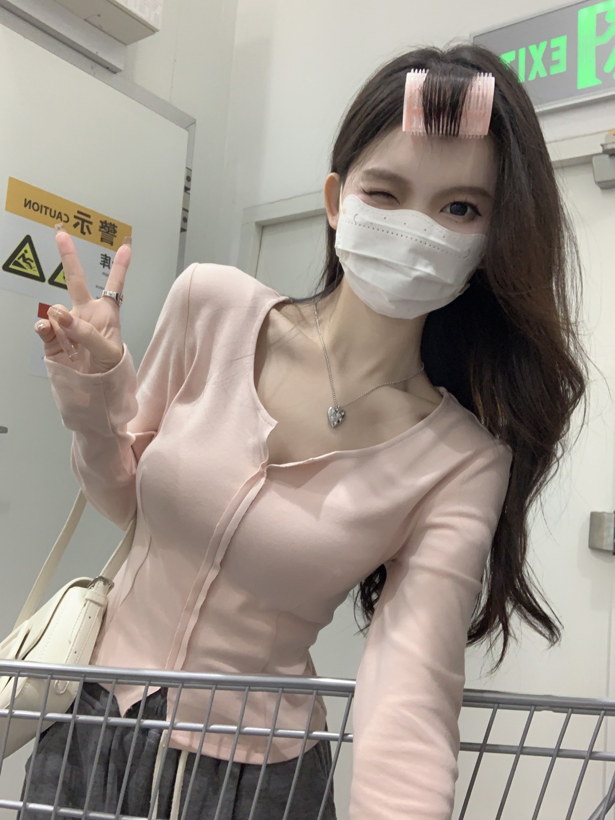 實拍 早春新款韓版純欲開叉別致設計感內搭長袖T恤女上衣