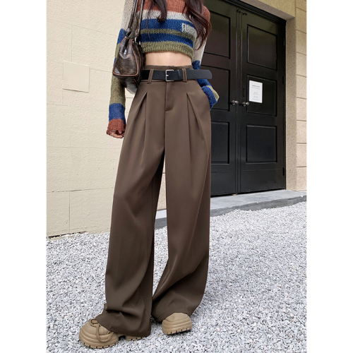 Real shot!  !  Spring new style loose design high-end drape suit pants casual pants women's wide-leg pants