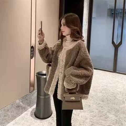 2024 Autumn and Winter New Casual Loose Small Fragrant Style Lamb Wool Jacket Women's Small Lamb Wool Jacket