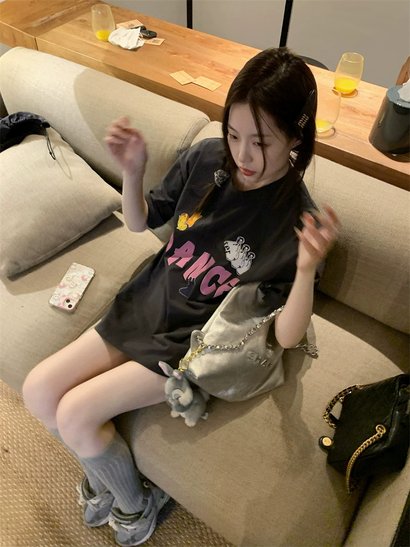 2024春夏新款重磅/精梳純棉 後包領 有縫邊 S-XXXL 夏裝短袖T恤女