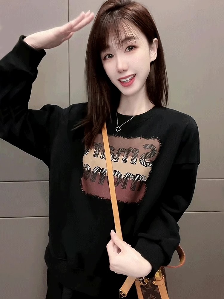 美式漂亮衛衣女2024秋冬新款小個子時尚洋氣秋季上衣