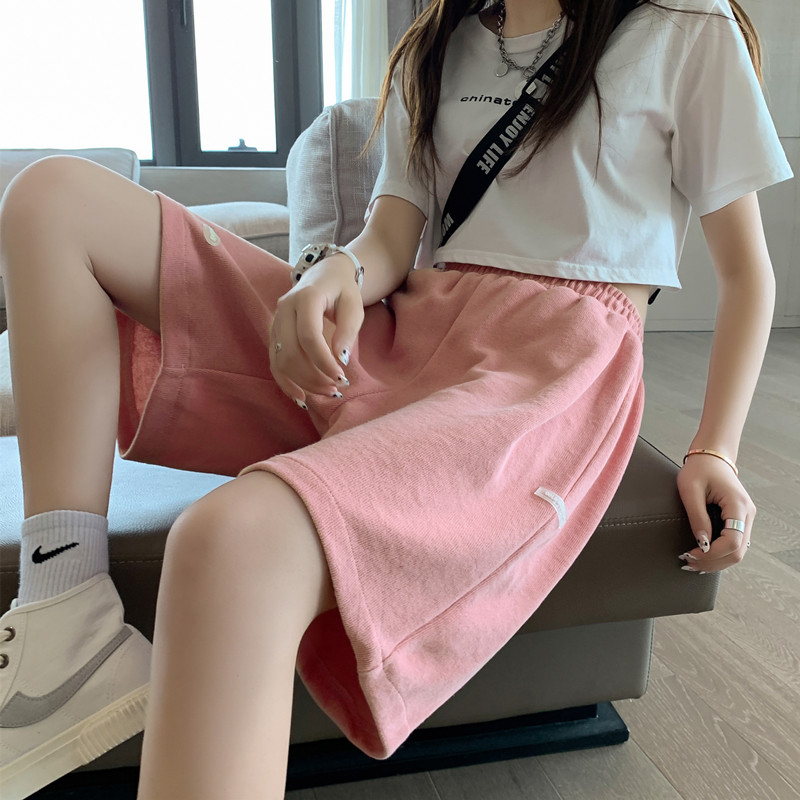 實拍 2024春夏新款學院風寬鬆運動五分褲大碼休閒百搭潮流短褲女