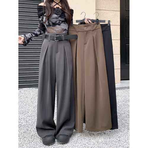 Real shot!  !  Spring new style loose design high-end drape suit pants casual pants women's wide-leg pants