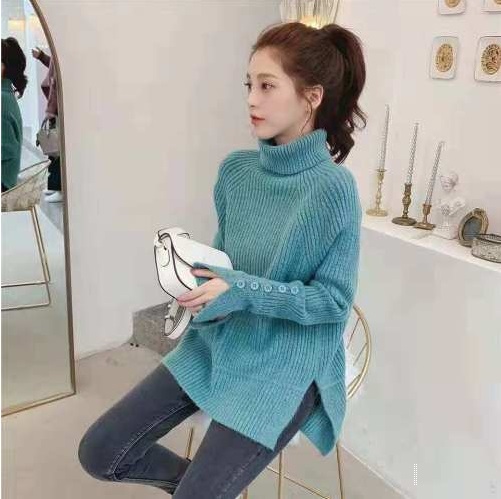 半高領加厚毛衣女秋冬新款韓版內搭長袖保暖上衣顯瘦打底毛針織衫