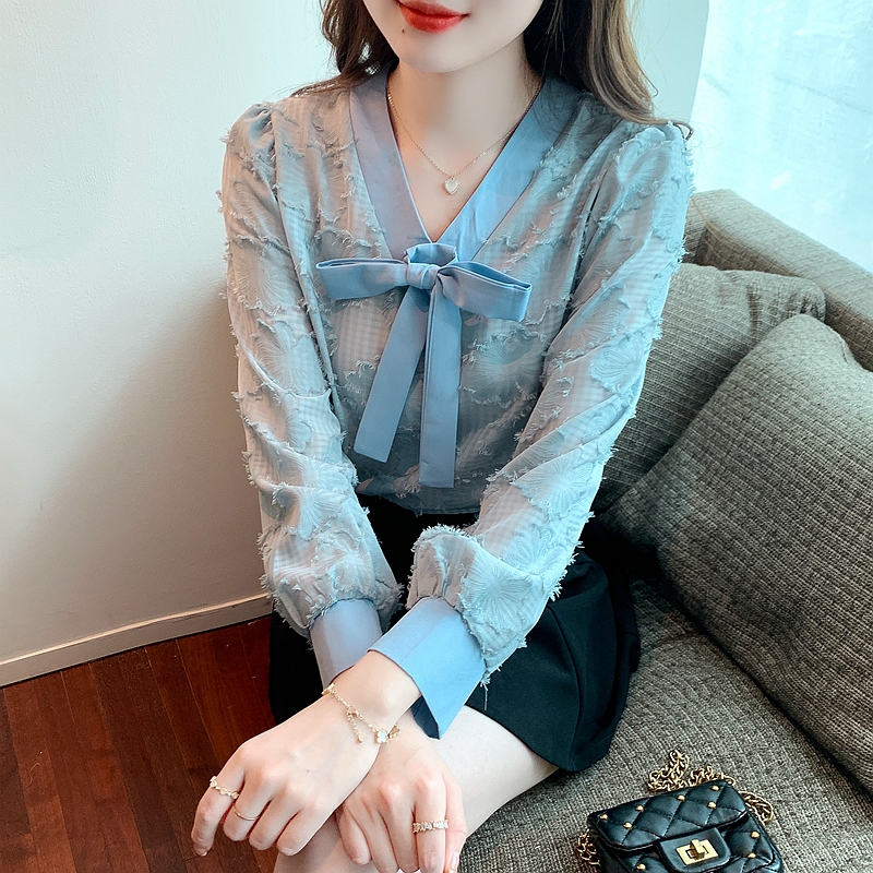 歐貨秋季小衫洋氣雪紡襯衣女裝上衣2024年新款真絲