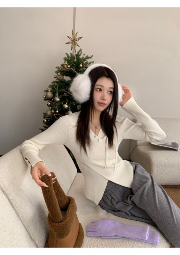 I am your cc Kalinin~New Chinese style waist slimming sweater for women in winter irregular long-sleeved top