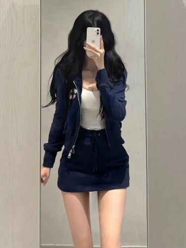 2024 Early Spring Autumn Outfits with a Complete Set of Sweet and Spicy Sexy Girls Sweatshirts and Skirts Two-piece Suits