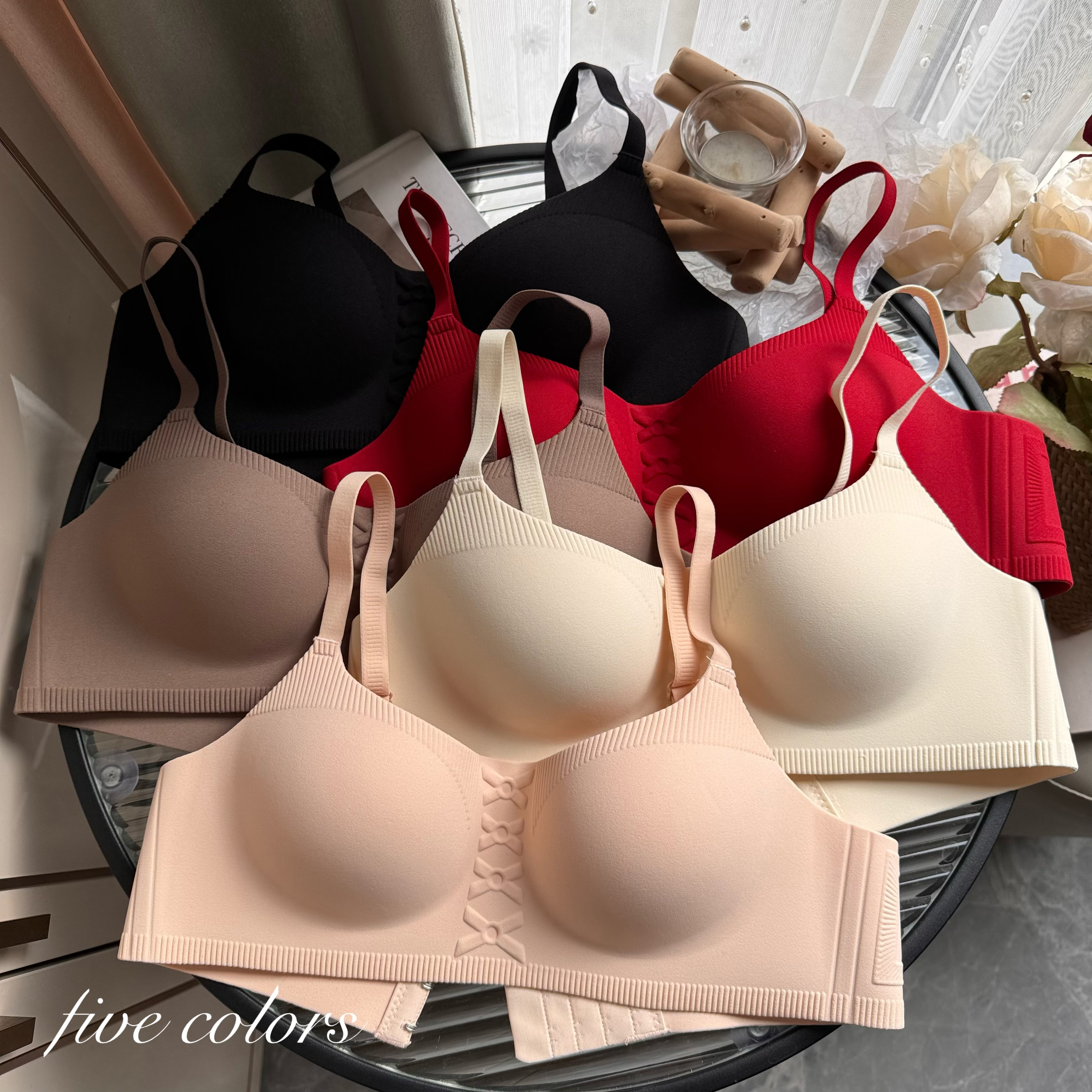 Real shot of underwear for women, seamless small breasts, big bra, no wires, push-up, comfortable and breathable girly bra
