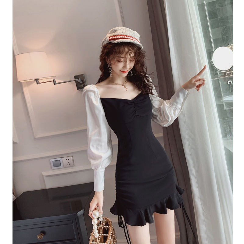 Fashion spring high-cold temperament mature royal sister light mature style popular skirt women's short fishtail bottoming dress