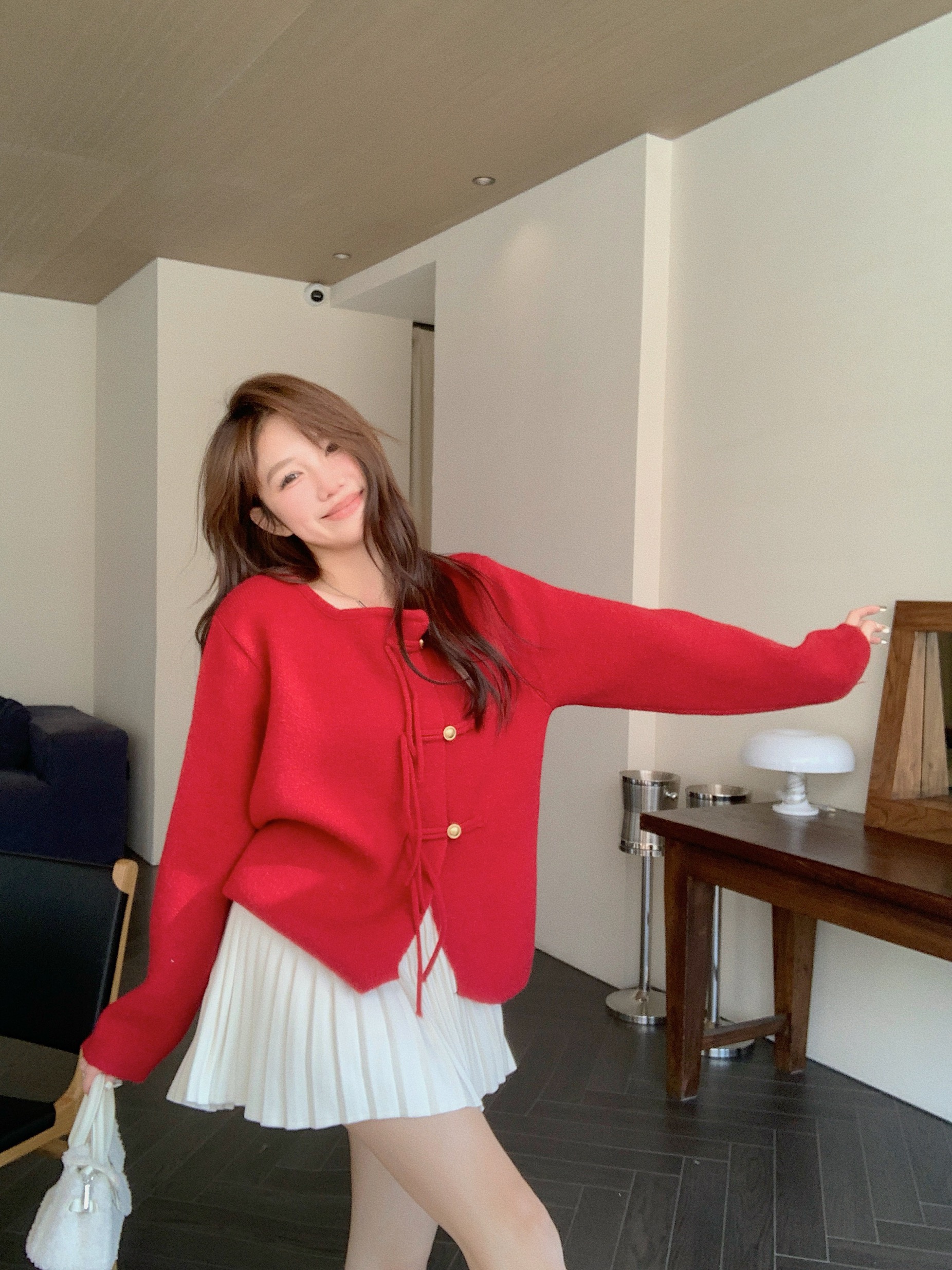 Actual shot of high-end new Chinese design small fragrant buttoned thickened sweater jacket