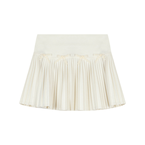 350g starry sky pattern woolen white skirt bow skirt pleated skirt winter A-line skirt woolen skirt