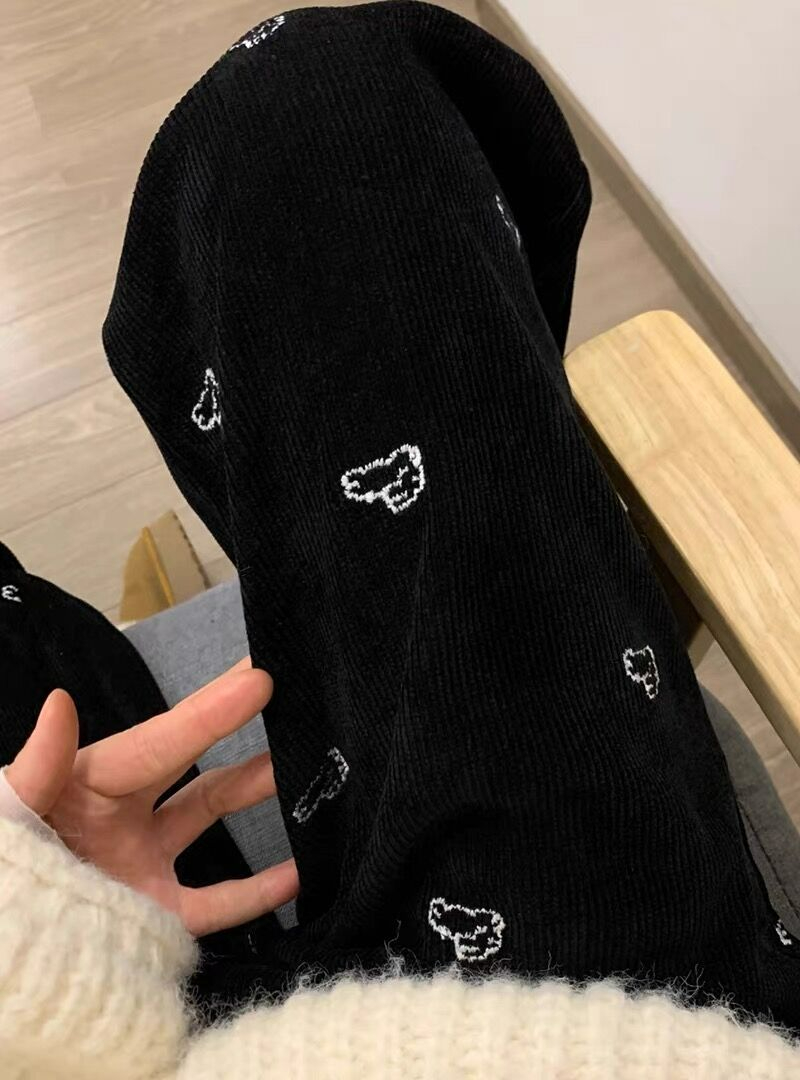 燈芯絨美式復古加厚燈芯絨兔子休閒褲女秋冬寬鬆百搭