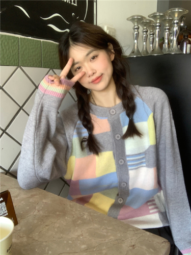 Real shot~~Retro loose and lazy design niche cardigan jacket and sweater~