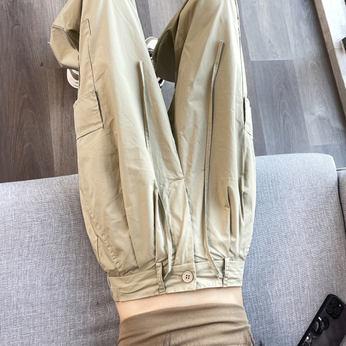 Actual shot of 2024 spring and summer new American retro high-waist overalls, loose drawstrings, slimming leggings, casual sports pants