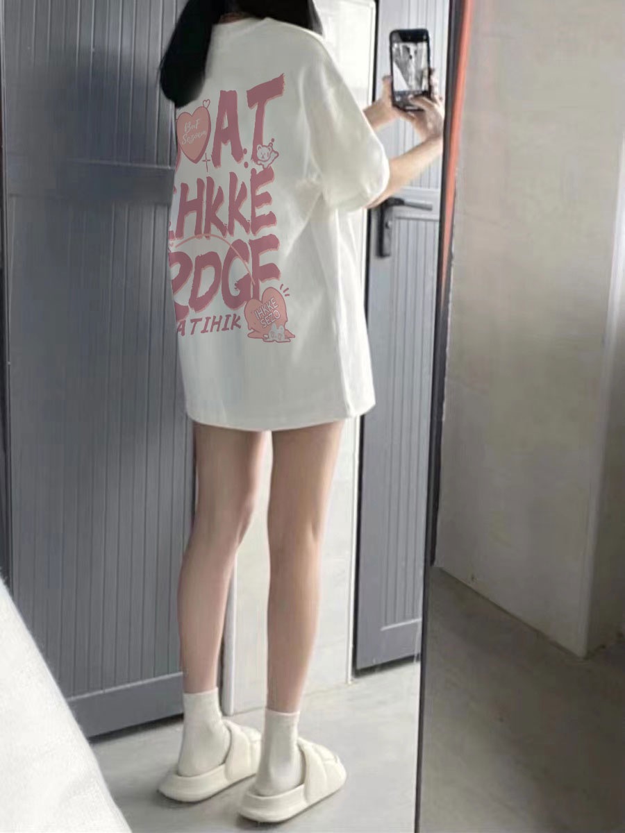 2024春夏新款重磅/精梳純棉 後包領 有縫邊 S-XXXL 夏裝短袖T恤女