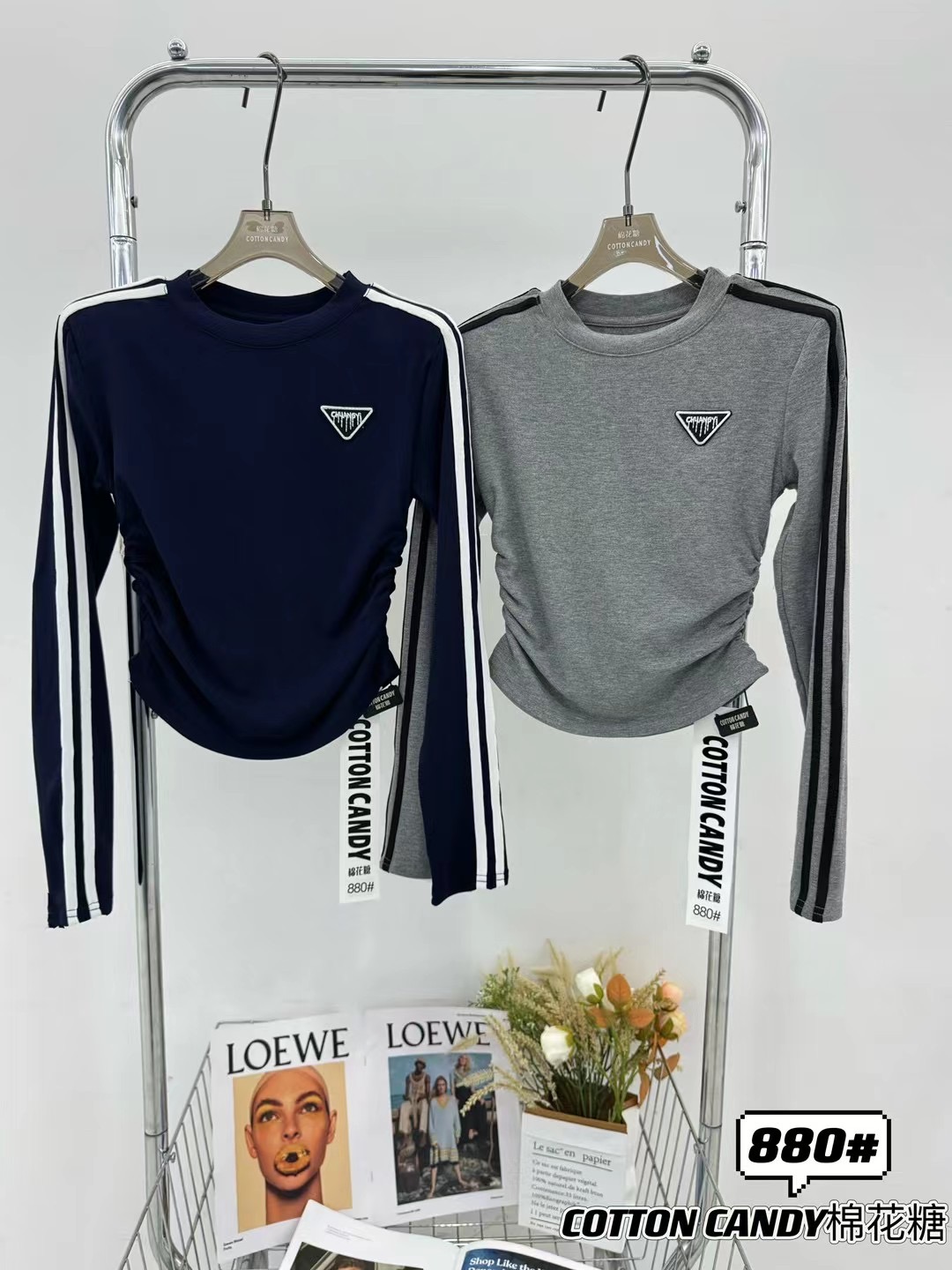 2024 new autumn Korean Dongdaemun American retro sexy slim short navel-baring round neck long-sleeved top