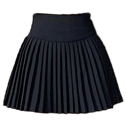 Good quality high-waist pleated skirt anti-exposure skirt lined short skirt college style a-line culottes for women