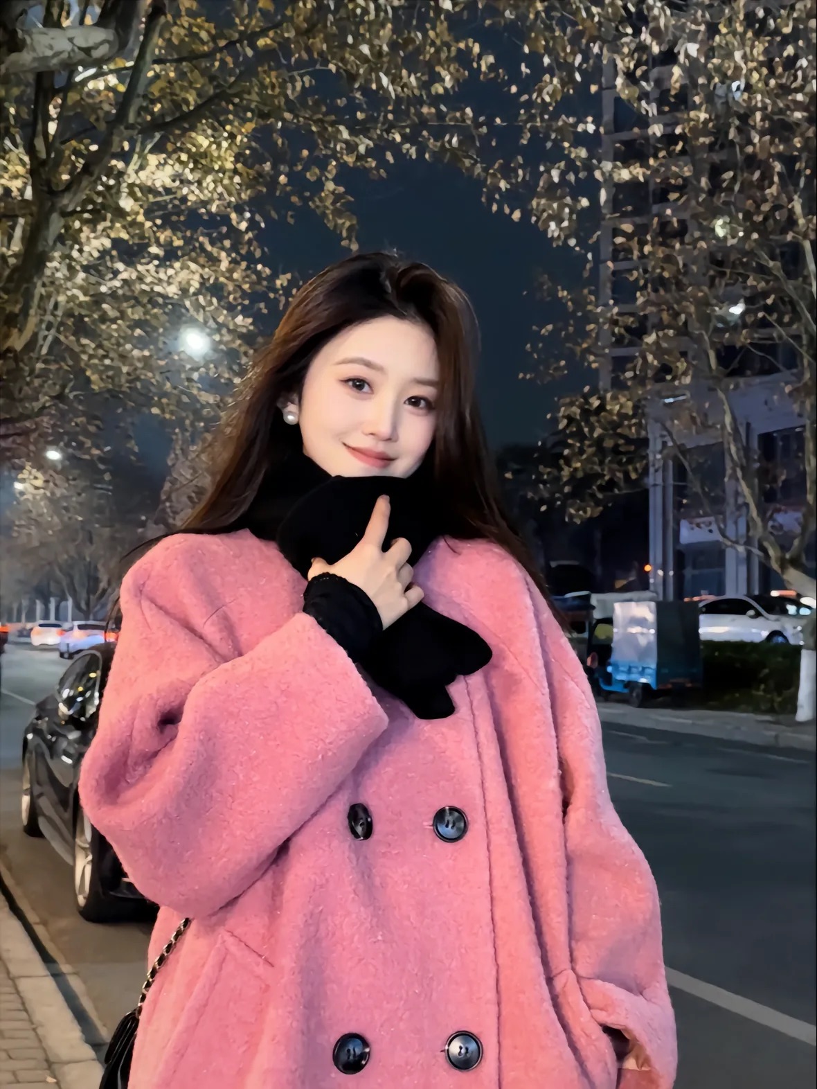 Zzhen 01/12 10:00Fernand/60 wool shiny silk double-breasted woolen coat