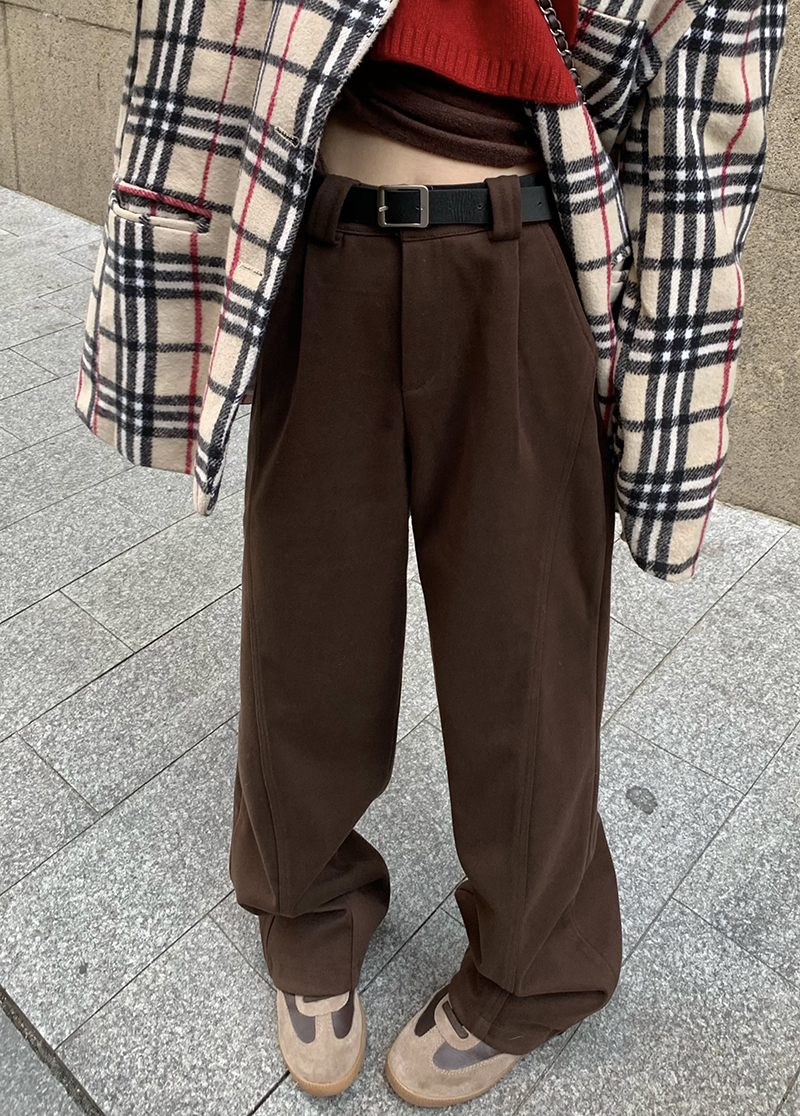 實拍 冬款加厚運動風休閒褲顯瘦韓版百搭女褲純色高腰直筒褲