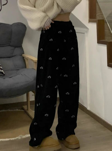 Corduroy American Retro Thick Corduroy Rabbit Women's Casual Pants Autumn/Winter Loose Matchy