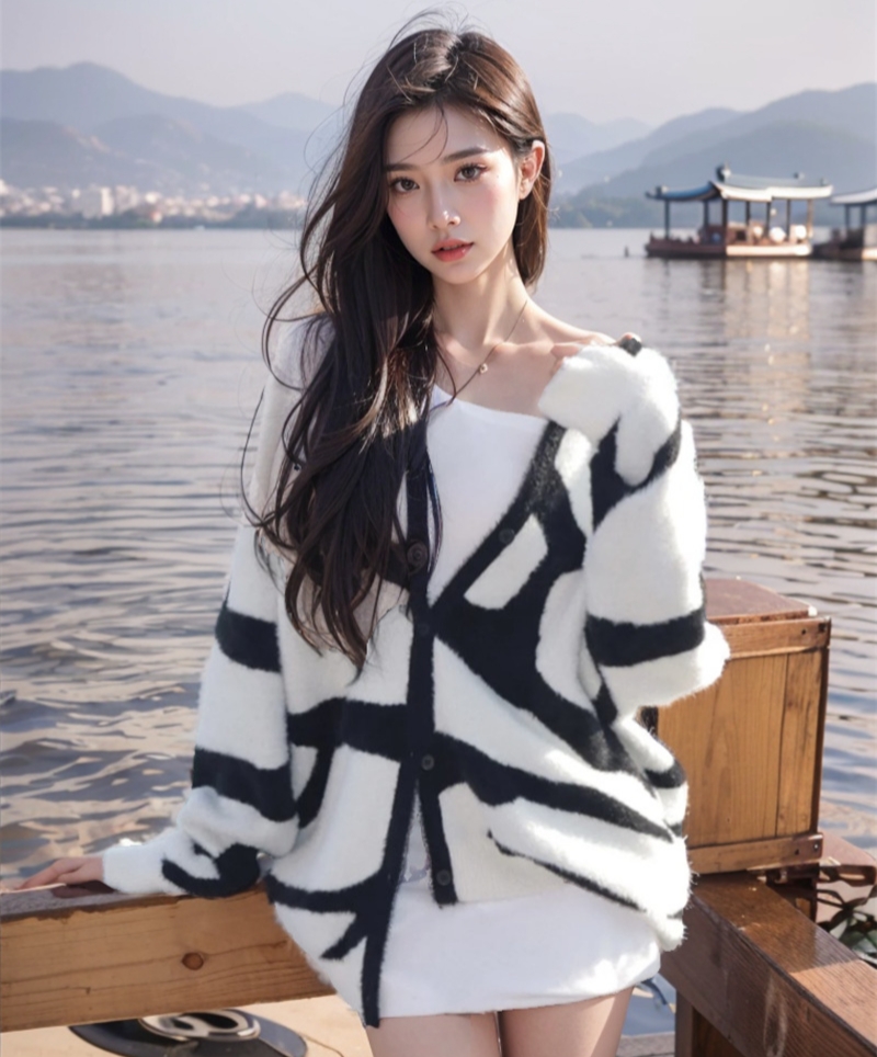 New style sweater for women Korean Dongdaemun foreign trade internet celebrity same style GLYP high quality lazy style autumn and winter sweater