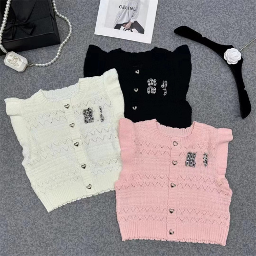 2024 Spring and Autumn Beaded Vest Korean Dongdaemun Wool Sweater Internet Celebrity Same Style GLYP Fashion Brand Cardigan Sweater Women