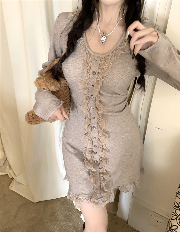 Real shot of waist slimming slimming sweet and spicy style short skirt for women high-end sexy dress