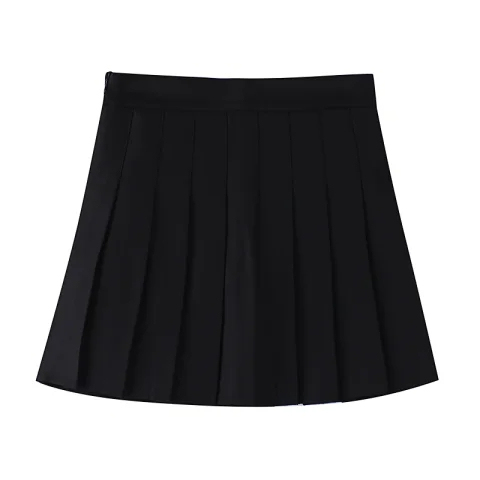 Elastic waist + 3CM extension + safety pants + zipper pleated skirt skirt spring, summer, autumn and winter short skirt