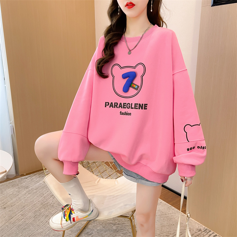 First real shot of fish scale design sweatshirt for women new spring and autumn foam large size loose bear top