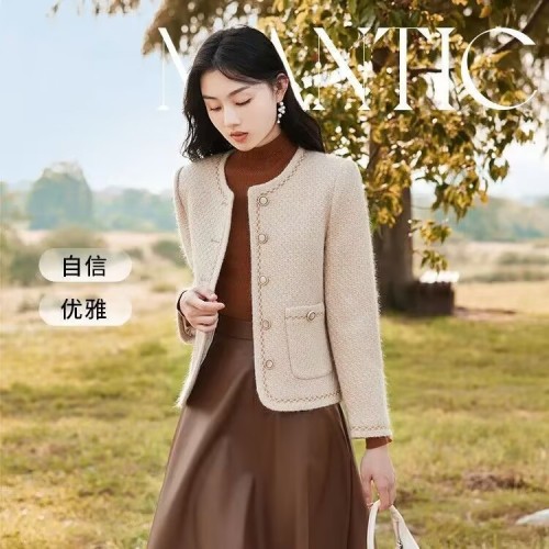 Small fragrant style coat for women slimming spring and autumn new tweed celebrity style French short coat for women