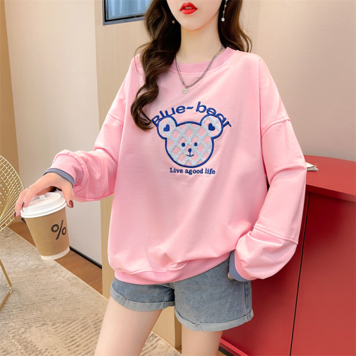 First real shot of design bear sweatshirt for women new spring and autumn holiday two large size loose tops