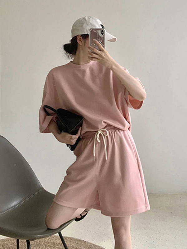 鹽系炸街運動服套裝女夏季時尚韓版寬鬆顯瘦休閒兩件套ins潮
