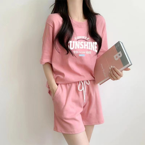 2024 Korean style fashionable age-reducing sports suit for women summer large size fat mm loose clothes two-piece set