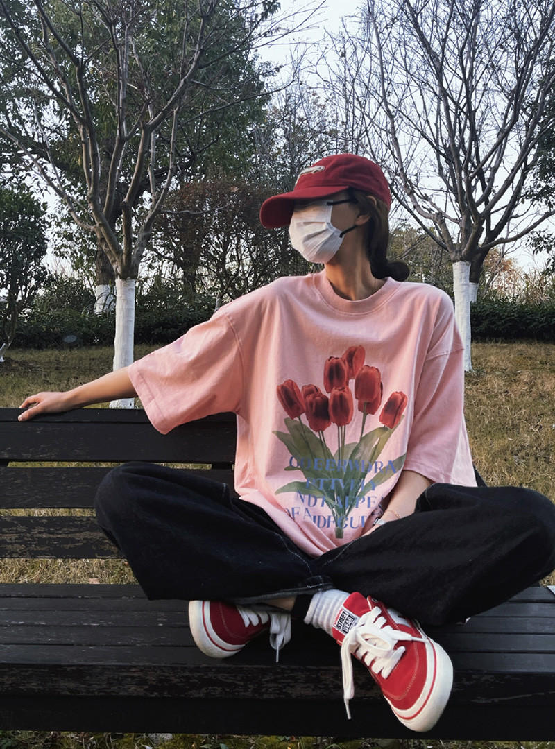 跨境推薦-200克/精梳純棉後包領 有縫邊S-XXXL夏裝短袖T恤女
