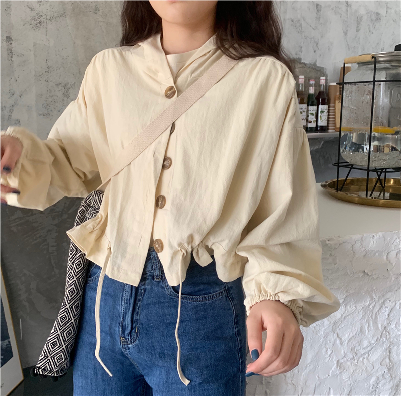 Actual shot Korean style loose slimming short coat for women