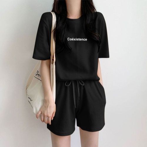 盐系炸街运动服套装女夏季时尚韩版宽松显瘦休闲两件套ins潮