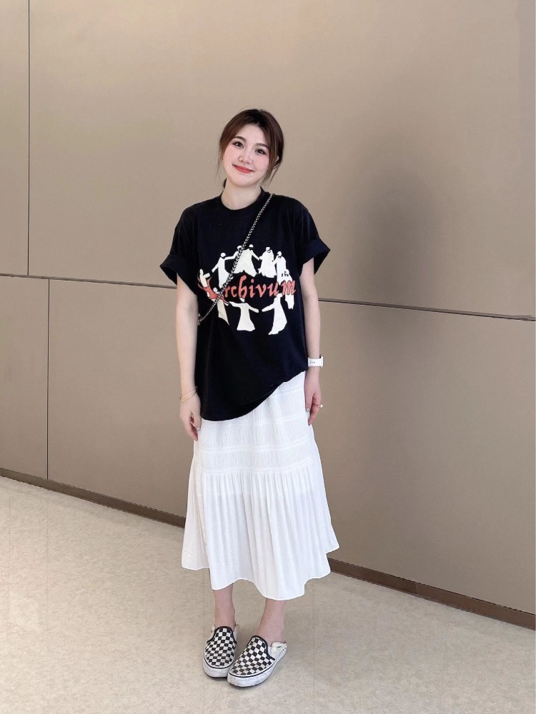 2024春夏新款重磅/精梳純棉 後包領 有縫邊 S-XXXL 夏裝短袖T恤女