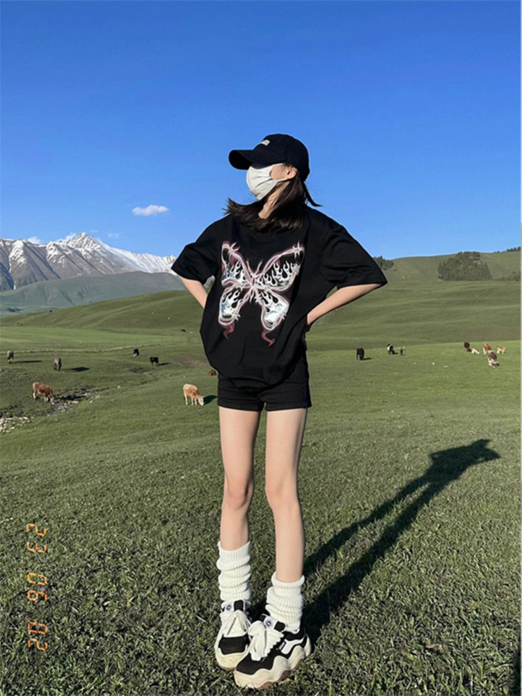 2024春夏新款重磅/精梳純棉 後包領 有縫邊 S-XXXL 夏裝短袖T恤女